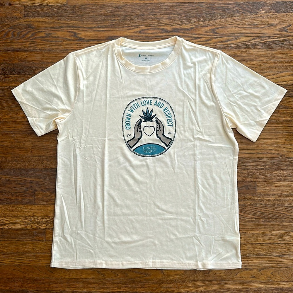 Lowell Cream Logo Cotton Short Sleeve Tee Shirt